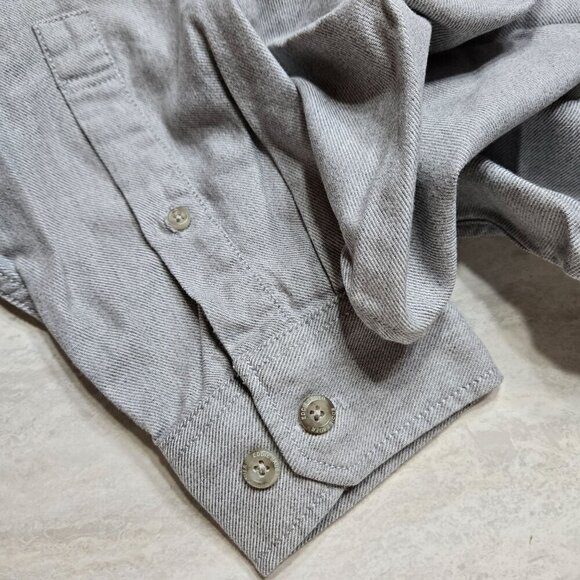 Eddie Bauer‎ Flannel Button Up Shirt Mens Medium Classic Fit Gray Long Sleeve - Picture 8 of 9